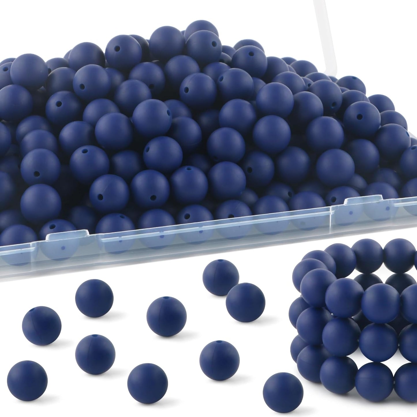 20Pcs 15mm Silicone Beads, Silicone Beads for Keychain Making Bulk Silicone Beads for Bracelet Making Necklace Making and Round Silicone Beads for Pens