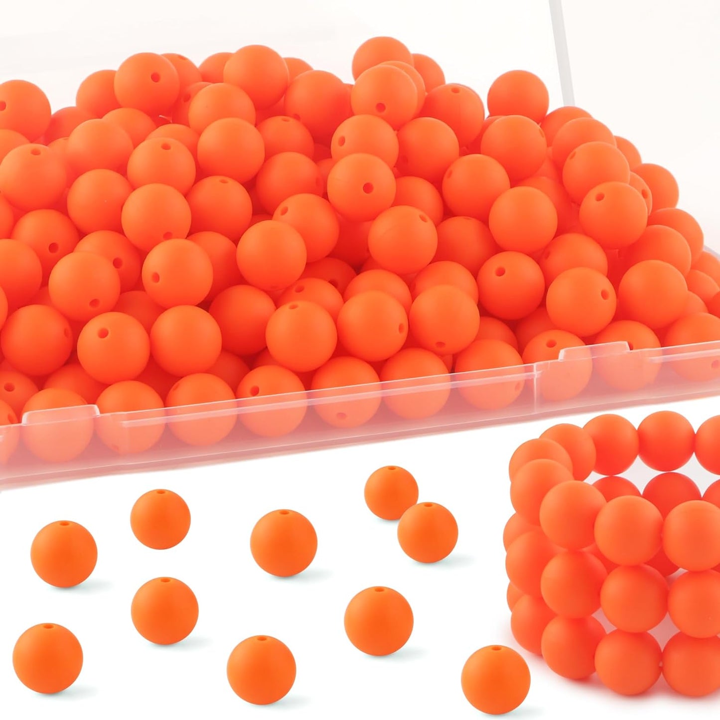 20Pcs 15mm Silicone Beads, Silicone Beads for Keychain Making Bulk Silicone Beads for Bracelet Making Necklace Making and Round Silicone Beads for Pens