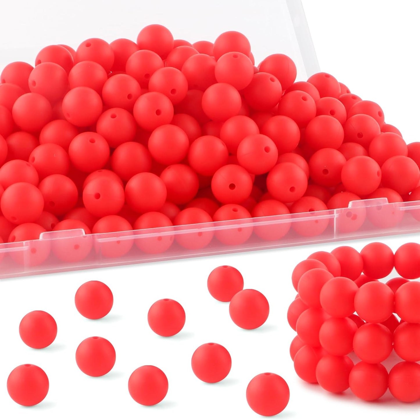 20Pcs 15mm Silicone Beads, Silicone Beads for Keychain Making Bulk Silicone Beads for Bracelet Making Necklace Making and Round Silicone Beads for Pens