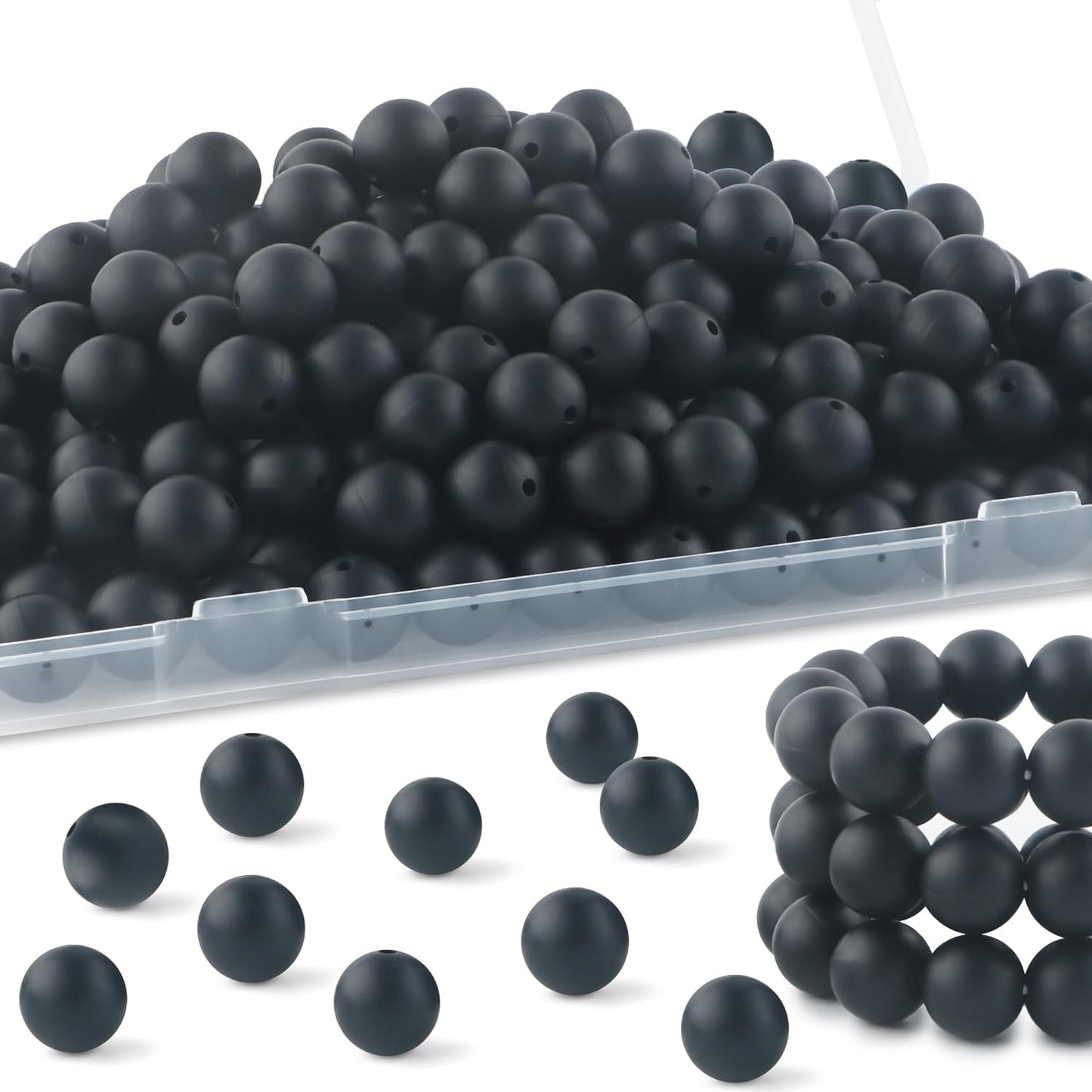 20Pcs 15mm Silicone Beads, Silicone Beads for Keychain Making Bulk Silicone Beads for Bracelet Making Necklace Making and Round Silicone Beads for Pens