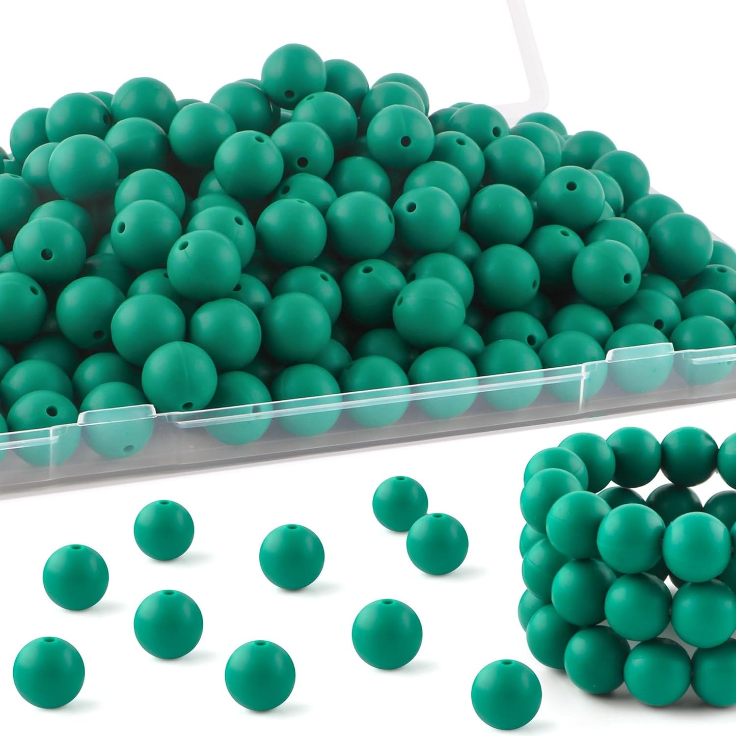 20Pcs 15mm Silicone Beads, Silicone Beads for Keychain Making Bulk Silicone Beads for Bracelet Making Necklace Making and Round Silicone Beads for Pens