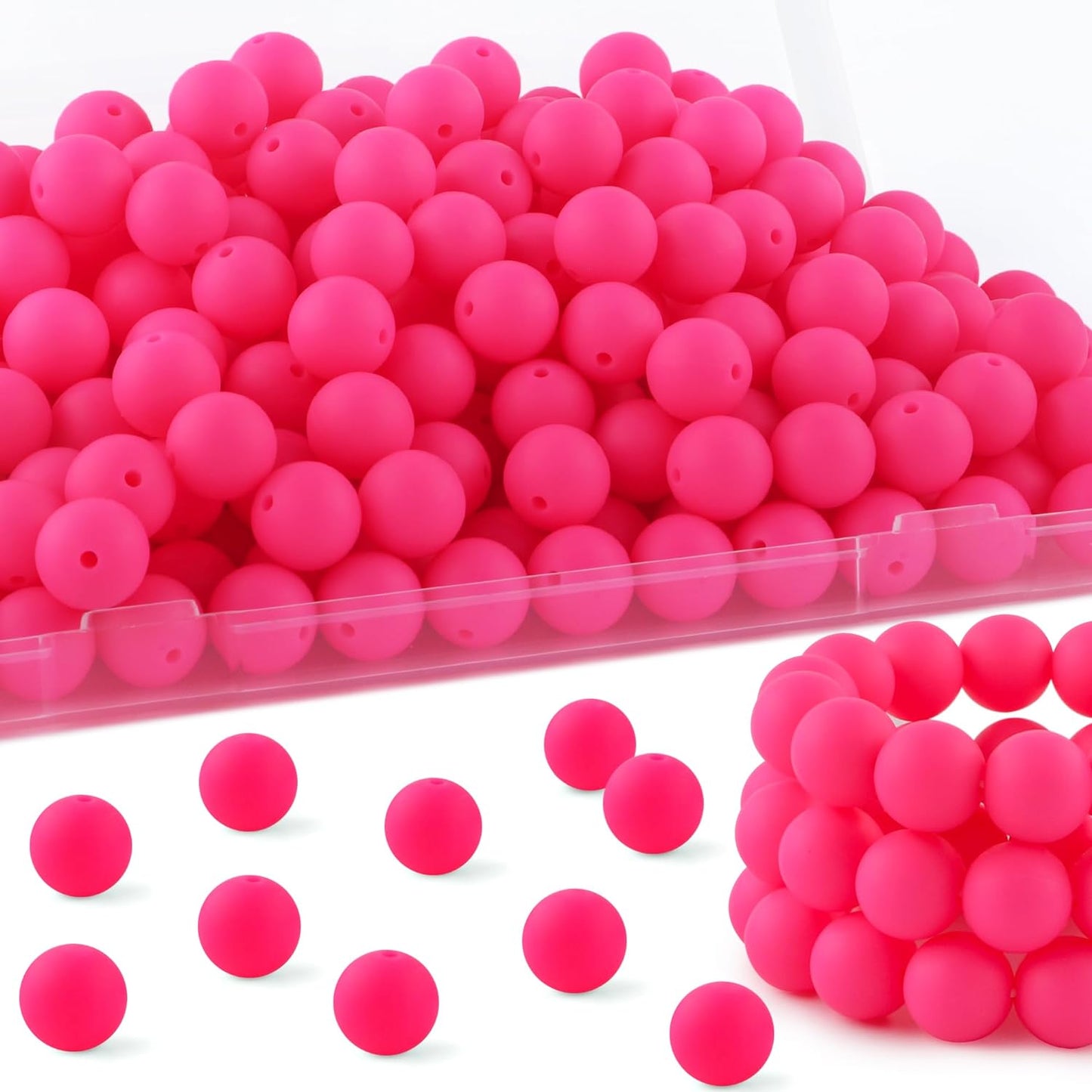 20Pcs 15mm Silicone Beads, Silicone Beads for Keychain Making Bulk Silicone Beads for Bracelet Making Necklace Making and Round Silicone Beads for Pens