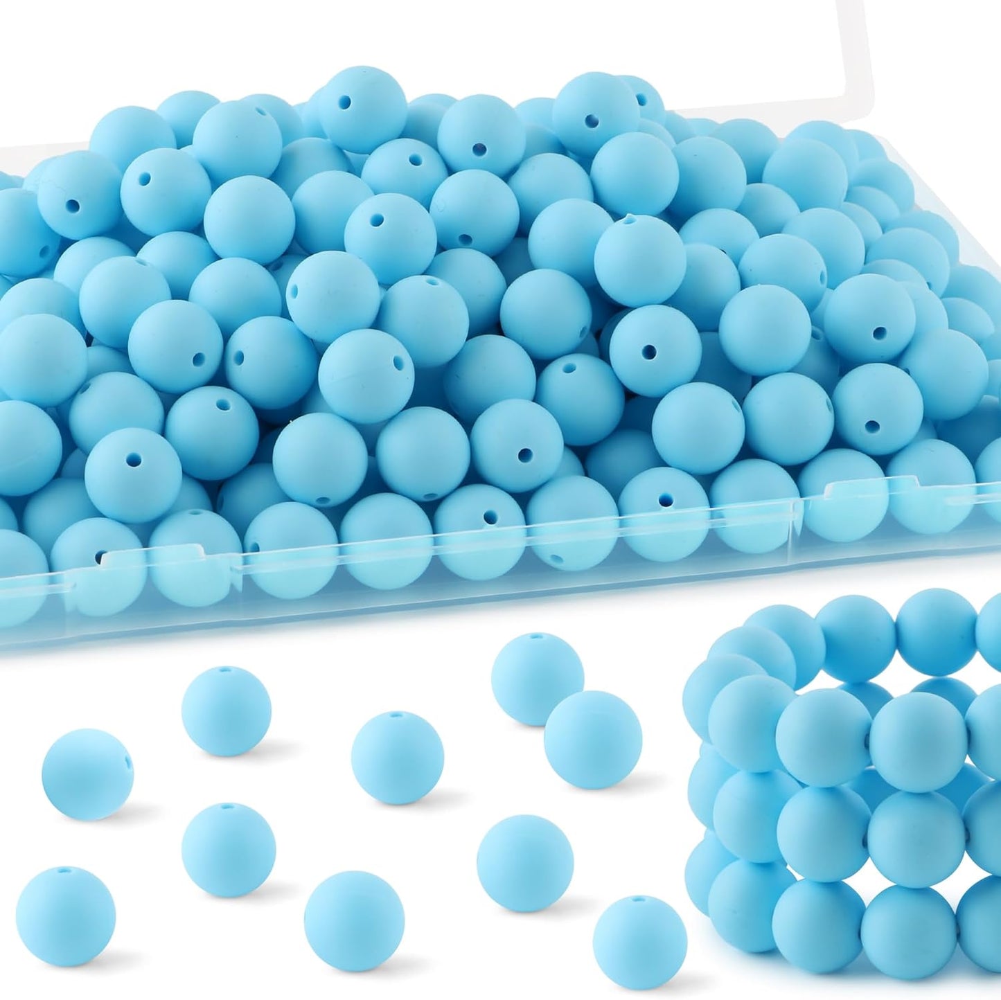 20Pcs 15mm Silicone Beads, Silicone Beads for Keychain Making Bulk Silicone Beads for Bracelet Making Necklace Making and Round Silicone Beads for Pens