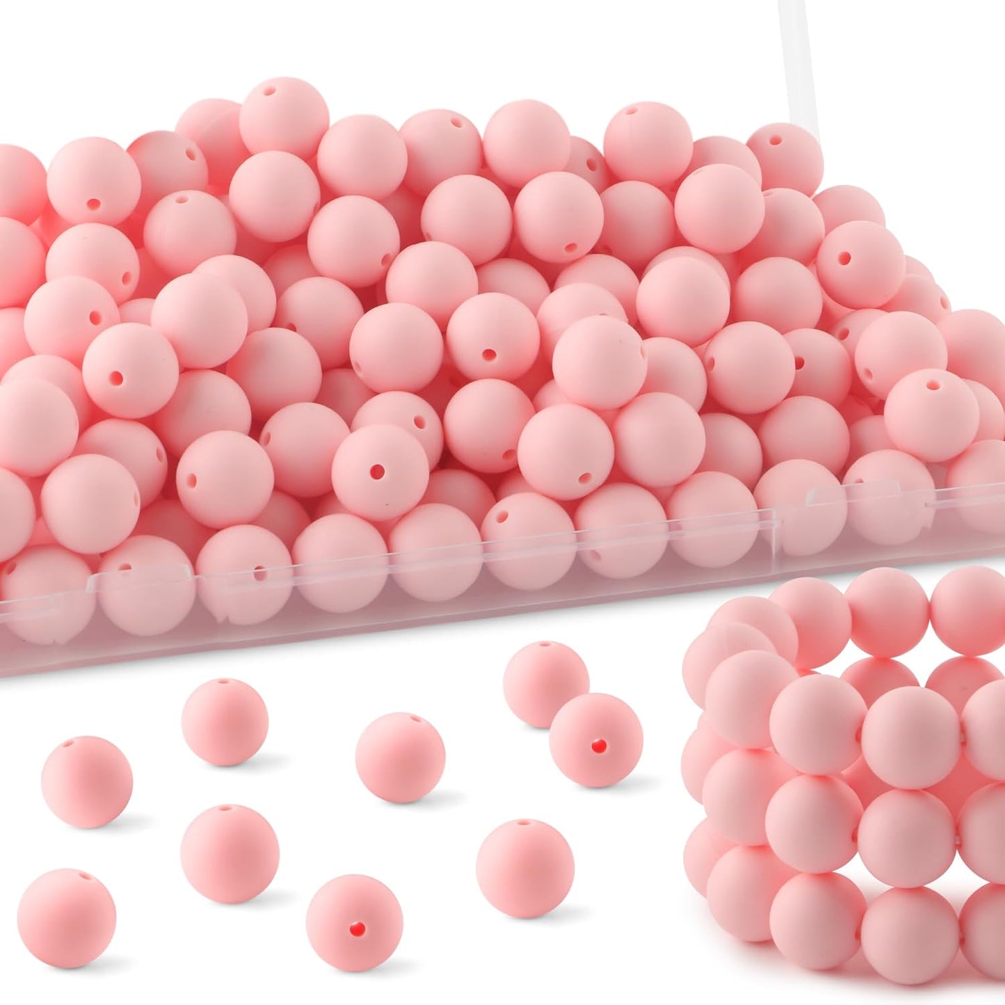 20Pcs 15mm Silicone Beads, Silicone Beads for Keychain Making Bulk Silicone Beads for Bracelet Making Necklace Making and Round Silicone Beads for Pens