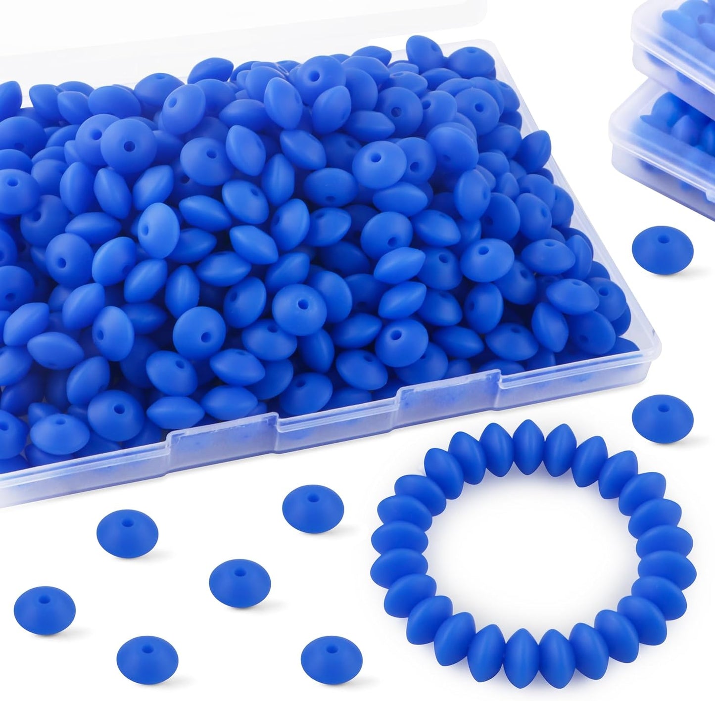 30PCS Silicone Lentil Beads, 12mm Silicone Beads for Keychain Making Bulk Silicone Abacus Beads for Necklace Bracelet Making and Space Silicone Beads for Pens