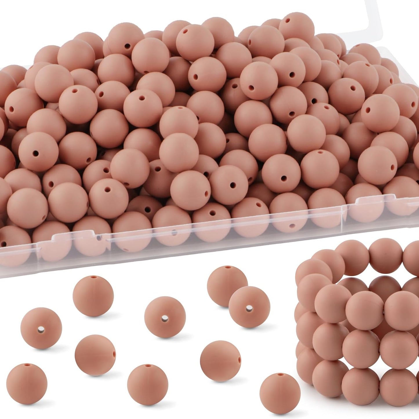 20Pcs 15mm Silicone Beads, Silicone Beads for Keychain Making Bulk Silicone Beads for Bracelet Making Necklace Making and Round Silicone Beads for Pens