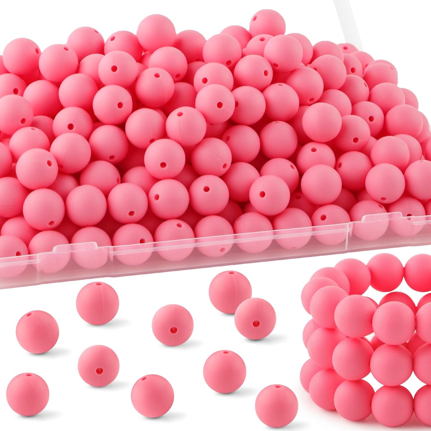 20Pcs 15mm Silicone Beads, Silicone Beads for Keychain Making Bulk Silicone Beads for Bracelet Making Necklace Making and Round Silicone Beads for Pens