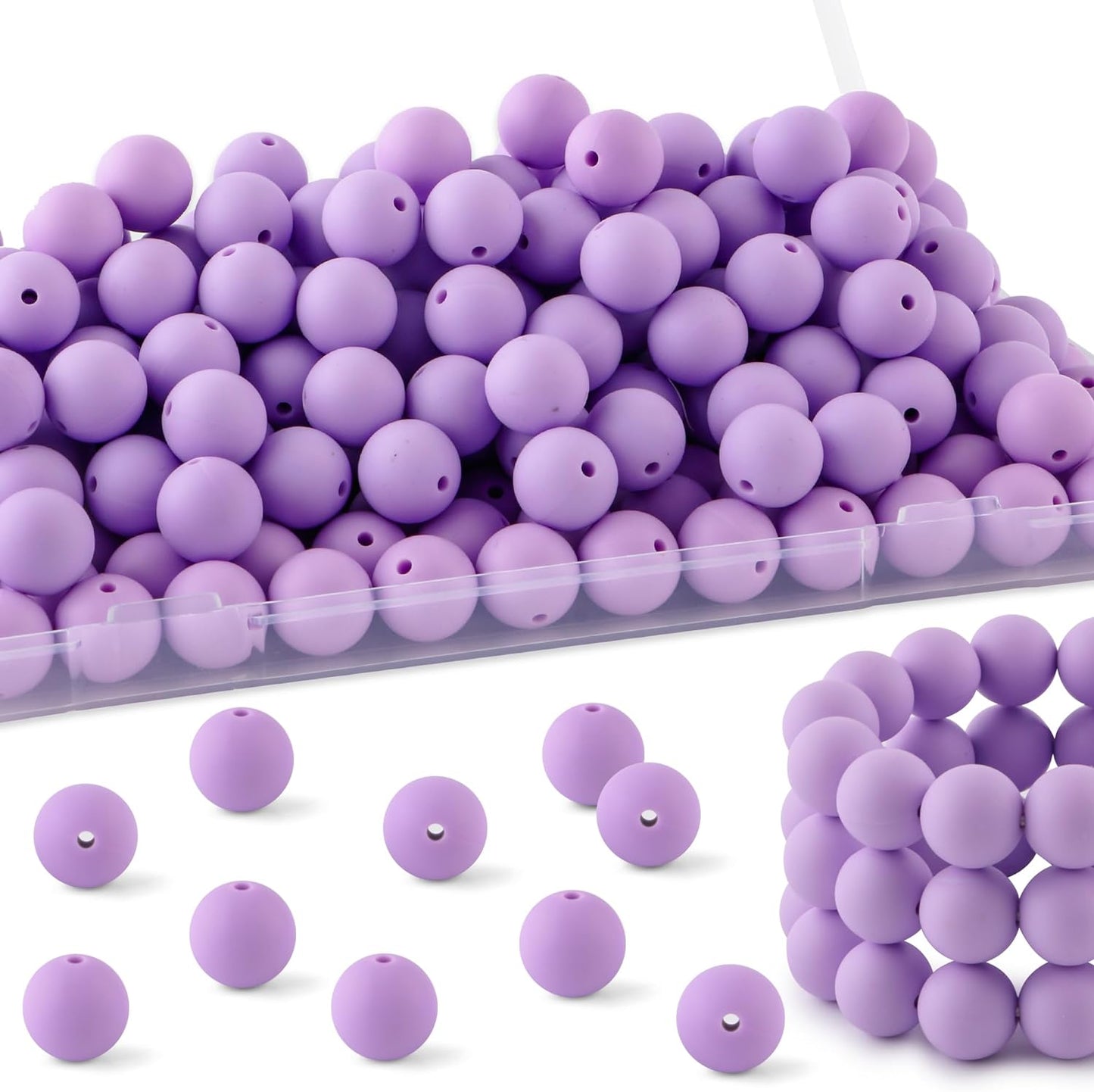 20Pcs 15mm Silicone Beads, Silicone Beads for Keychain Making Bulk Silicone Beads for Bracelet Making Necklace Making and Round Silicone Beads for Pens