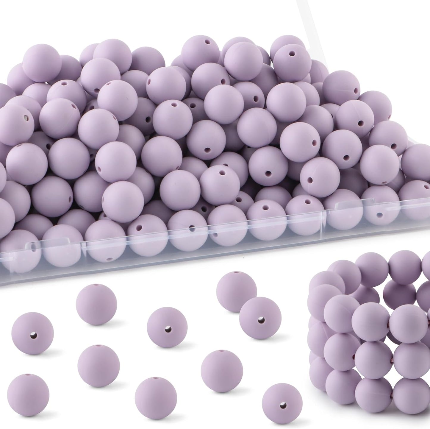 20Pcs 15mm Silicone Beads, Silicone Beads for Keychain Making Bulk Silicone Beads for Bracelet Making Necklace Making and Round Silicone Beads for Pens