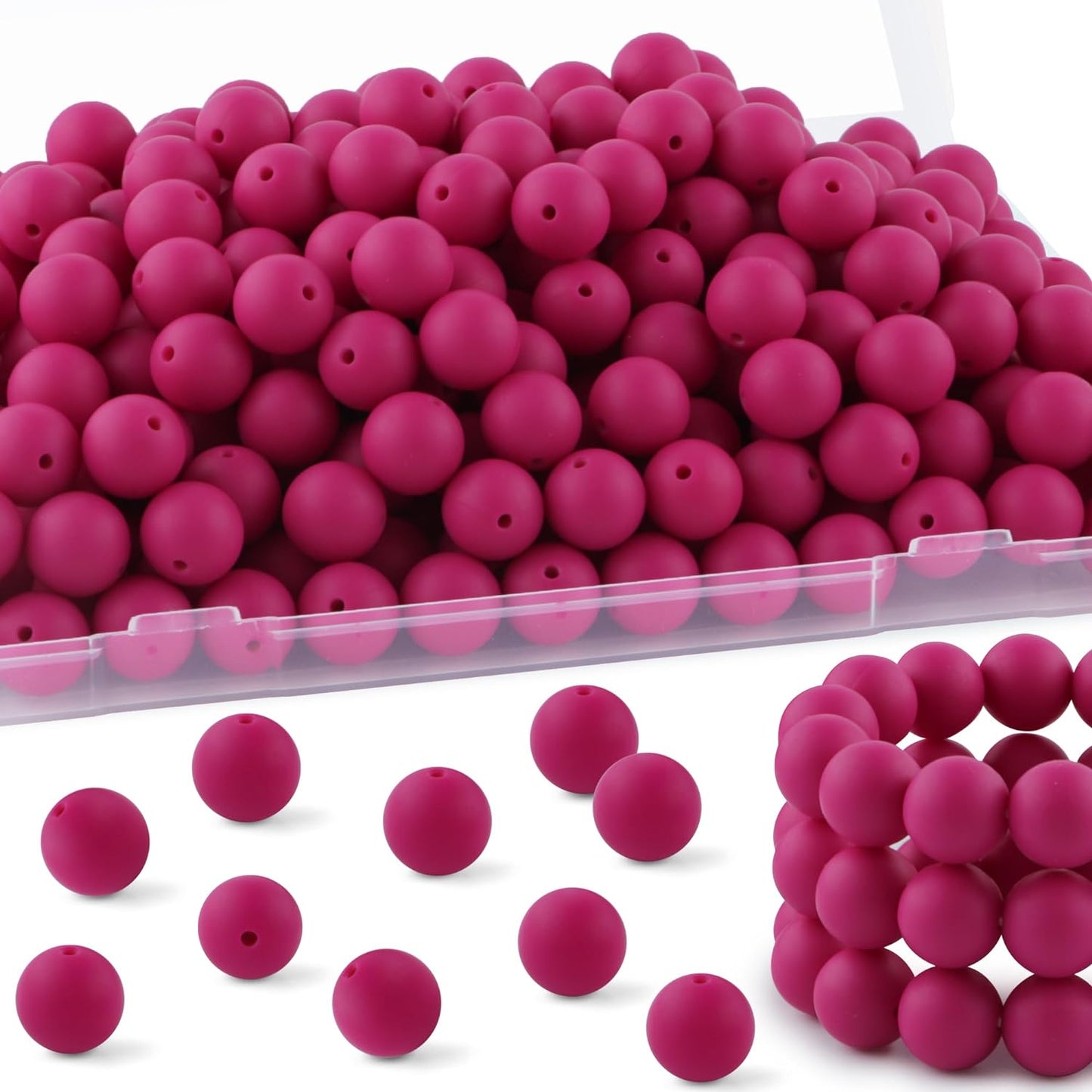 20Pcs 15mm Silicone Beads, Silicone Beads for Keychain Making Bulk Silicone Beads for Bracelet Making Necklace Making and Round Silicone Beads for Pens