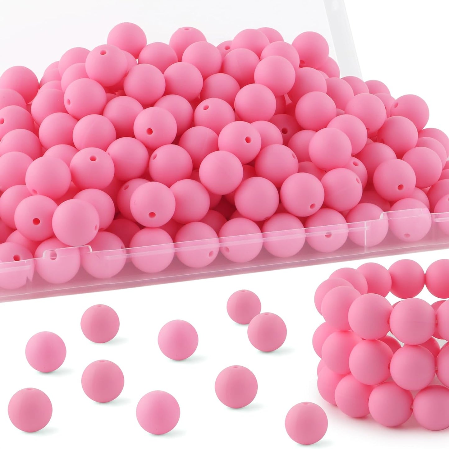 20Pcs 15mm Silicone Beads, Silicone Beads for Keychain Making Bulk Silicone Beads for Bracelet Making Necklace Making and Round Silicone Beads for Pens