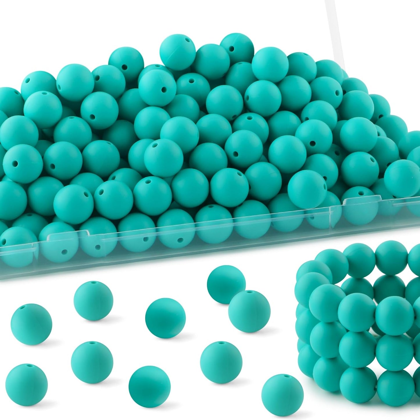 20Pcs 15mm Silicone Beads, Silicone Beads for Keychain Making Bulk Silicone Beads for Bracelet Making Necklace Making and Round Silicone Beads for Pens