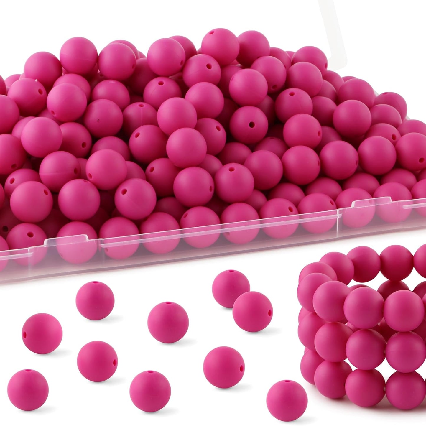 20Pcs 15mm Silicone Beads, Silicone Beads for Keychain Making Bulk Silicone Beads for Bracelet Making Necklace Making and Round Silicone Beads for Pens